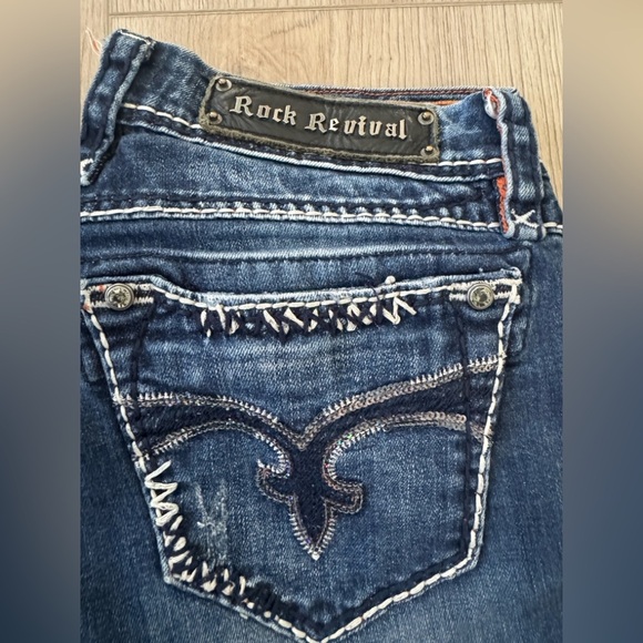 Rock Revival Women's Dark Blue Charlotte Capri Jeans 👖 - Picture 4 of 14